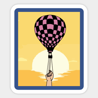 Retro Hot Air Balloons Balloon Ride Sticker